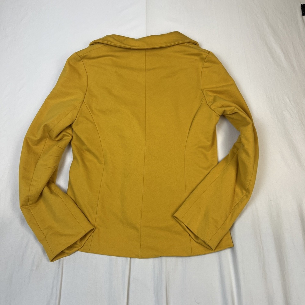 Love Culture Womens Mustard Yellow Striped Lining Single Button Blazer Size M - Picture 5 of 8